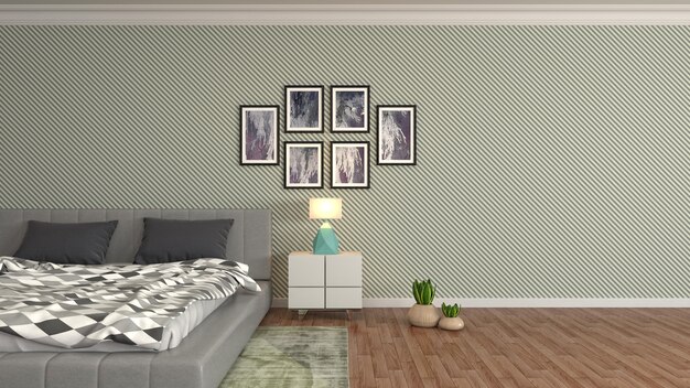 Illustration of the bedroom interior