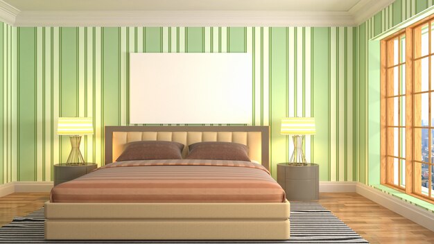 Illustration of the bedroom interior