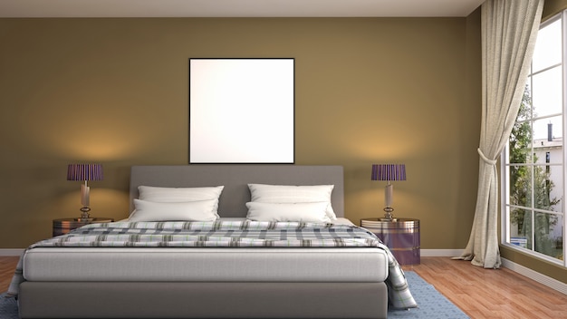 Illustration of the bedroom interior