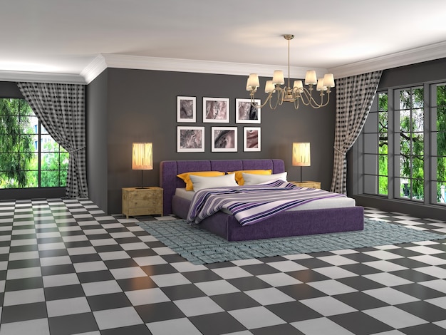 Illustration of the bedroom interior