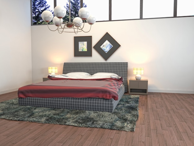 Photo illustration of the bedroom interior