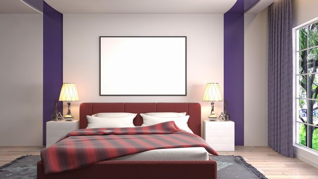 Illustration of the bedroom interior