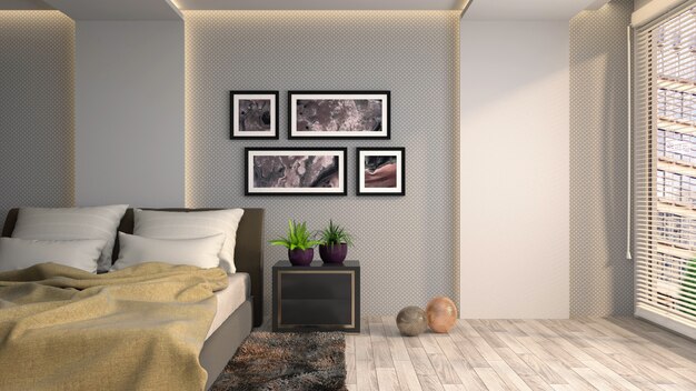 Illustration of the bedroom interior