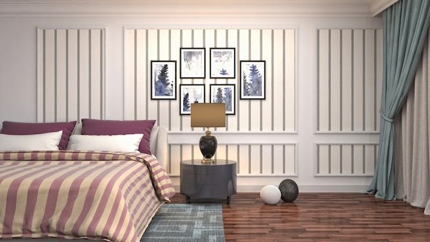 Illustration of the bedroom interior