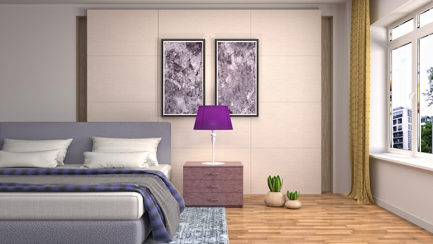 Illustration of the bedroom interior