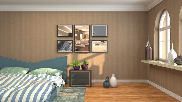 Illustration of the bedroom interior