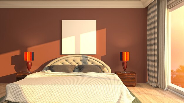 Illustration of the bedroom interior