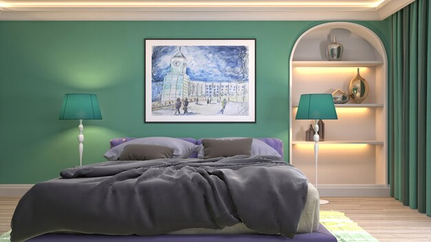 Illustration of the bedroom interior