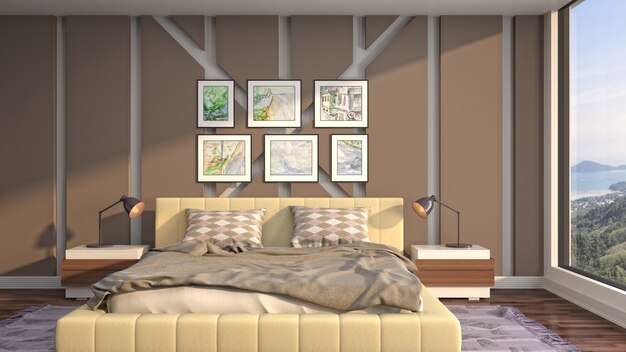 Illustration of the bedroom interior