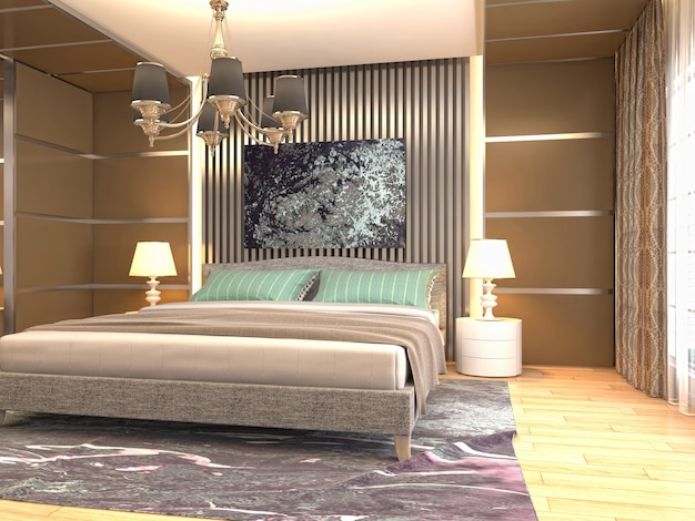 Illustration of the bedroom interior