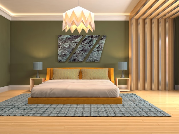 Illustration of the bedroom interior