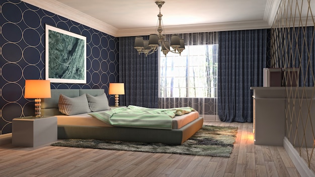 Illustration of the bedroom interior