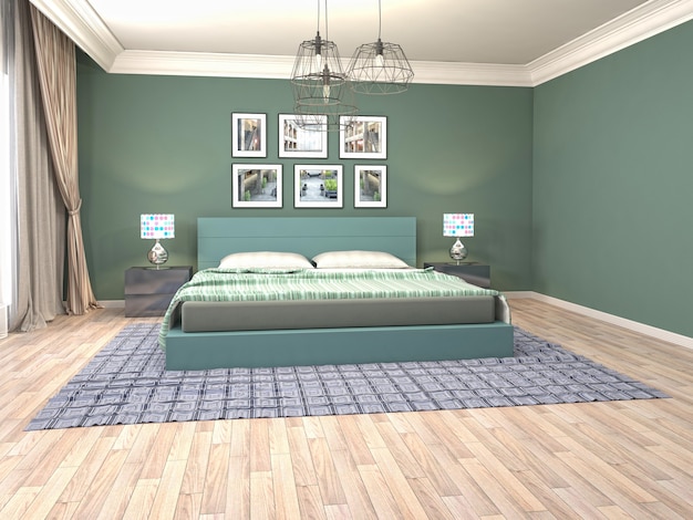 Illustration of the bedroom interior