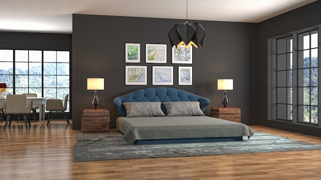 Illustration of the bedroom interior