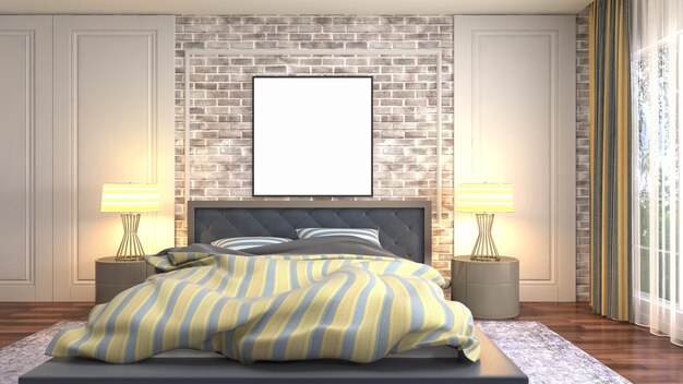 Illustration of the bedroom interior