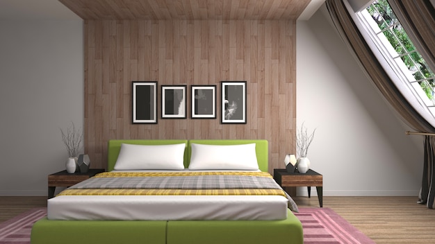 Illustration of the bedroom interior