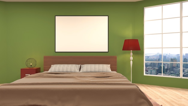 Illustration of the bedroom interior