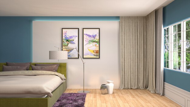 Illustration of the bedroom interior