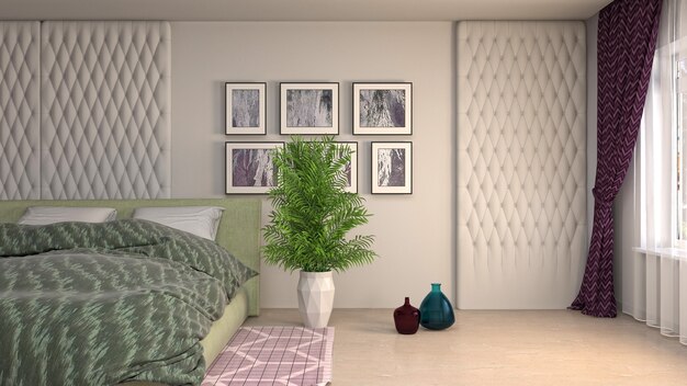 Illustration of the bedroom interior