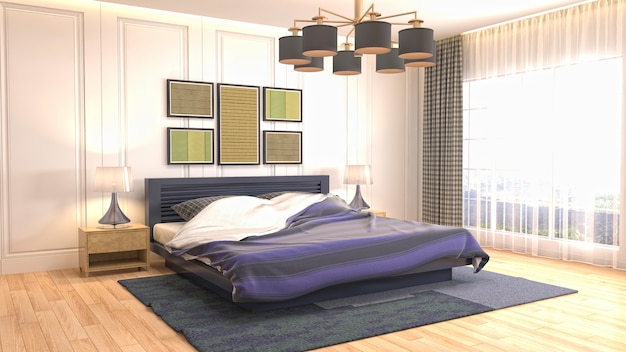 Illustration of the bedroom interior