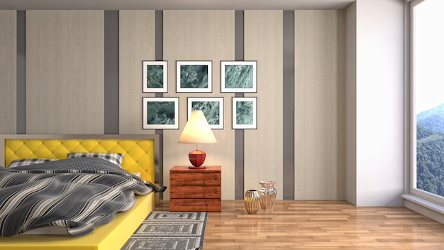 Illustration of the bedroom interior