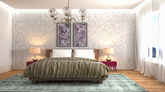 Illustration of the bedroom interior