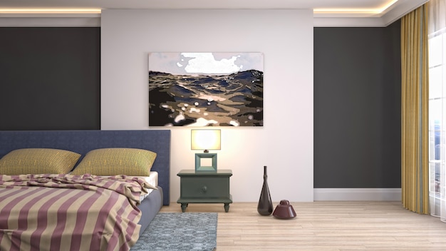 Photo illustration of the bedroom interior