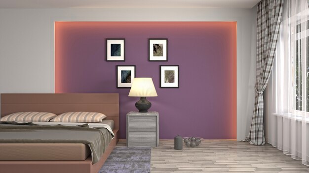 Illustration of the bedroom interior