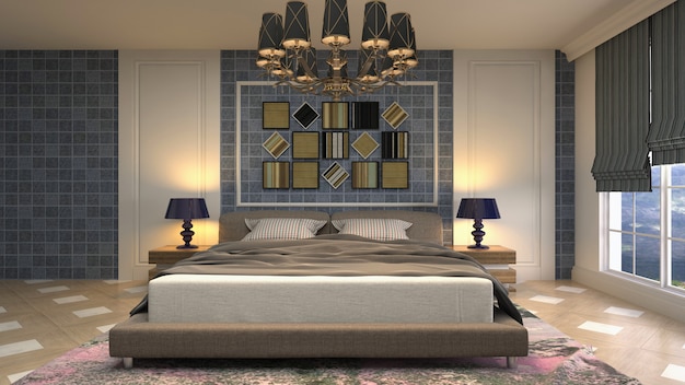 Illustration of the bedroom interior