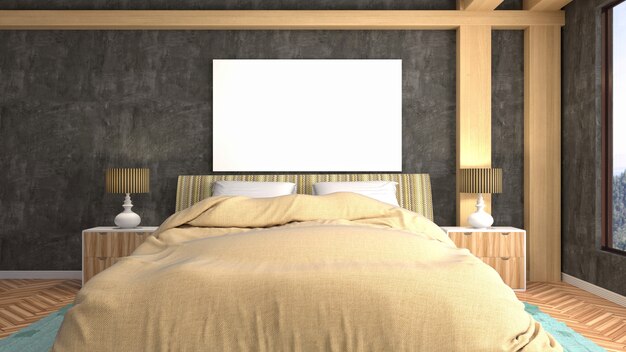 Photo illustration of the bedroom interior