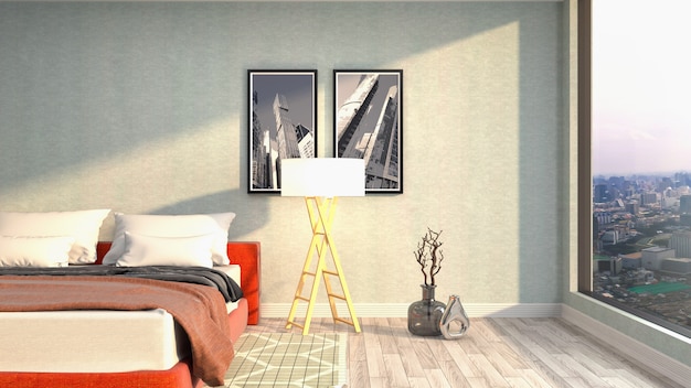 Illustration of the bedroom interior