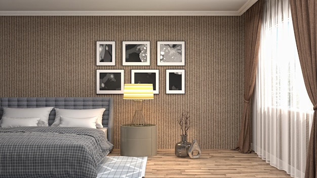 Illustration of the bedroom interior