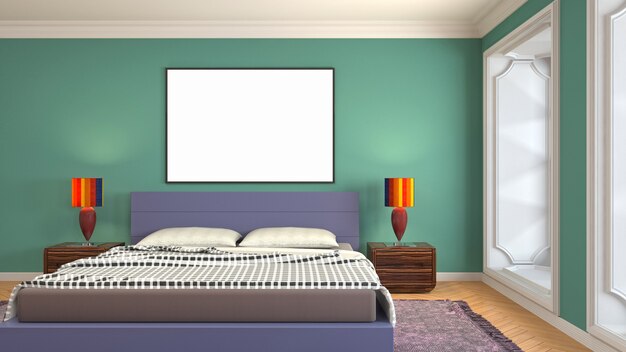 Illustration of the bedroom interior