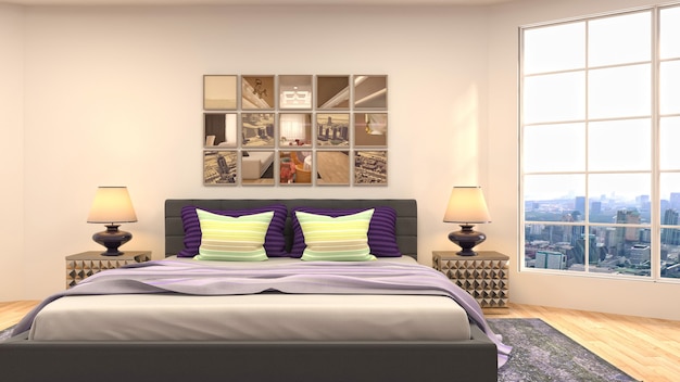 Illustration of the bedroom interior