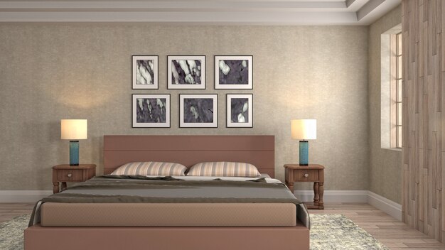 Illustration of the bedroom interior