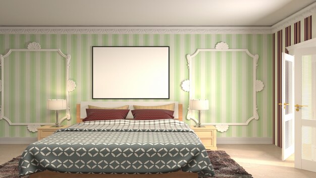 Illustration of the bedroom interior