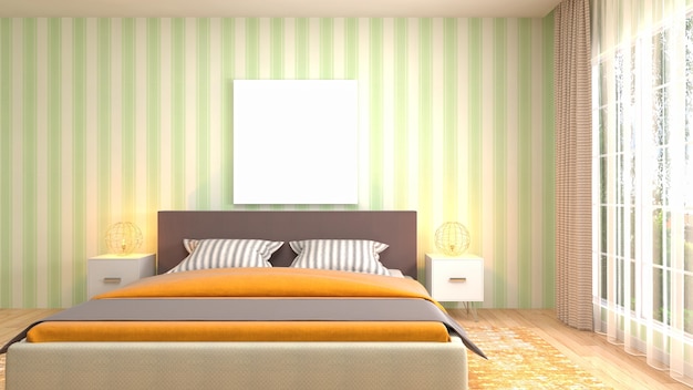 Illustration of the bedroom interior