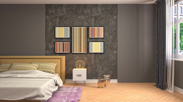 Illustration of the bedroom interior