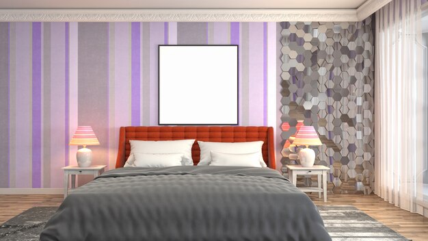 Illustration of the bedroom interior