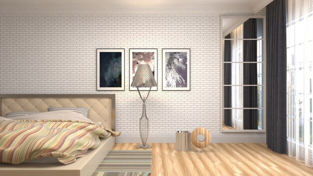 Illustration of the bedroom interior