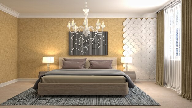 Illustration of the bedroom interior