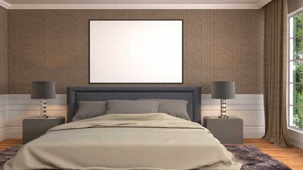 Illustrazione dell'interno della camera da letto