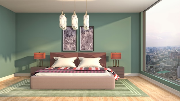 Illustration of the bedroom interior