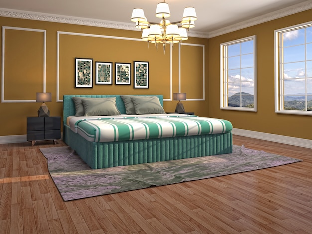 Illustration of the bedroom interior