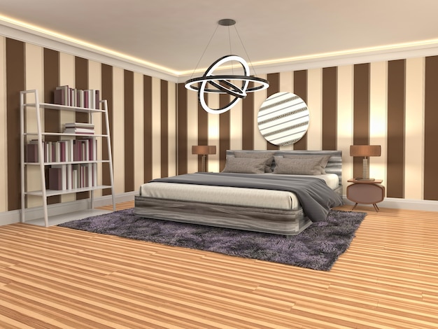 Illustration of the bedroom interior