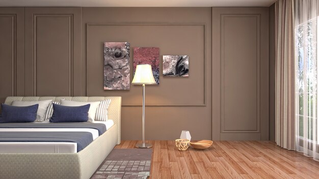 Illustration of the bedroom interior