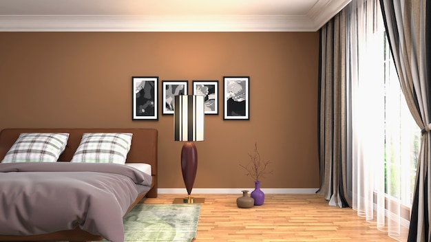 Illustration of the bedroom interior