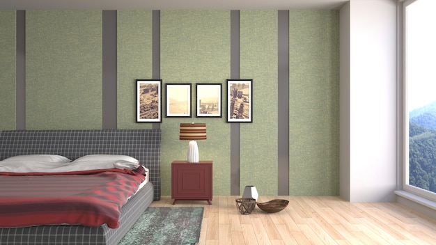 Illustration of the bedroom interior