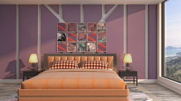 Illustration of the bedroom interior