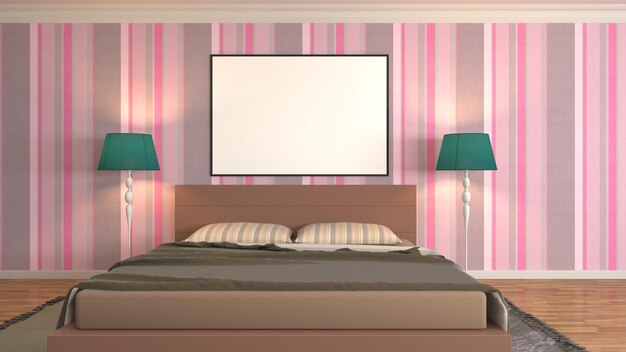 Illustration of the bedroom interior